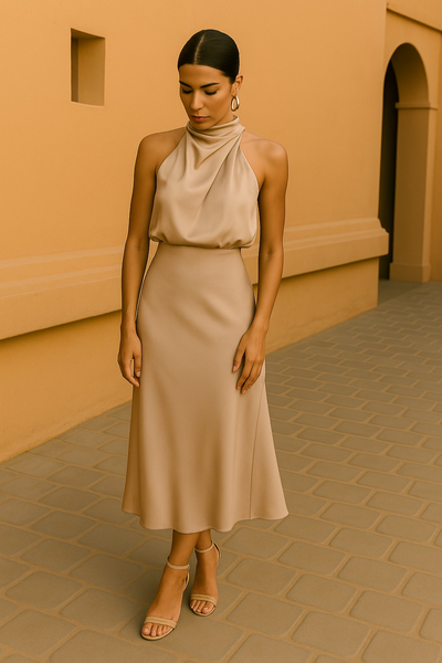 Selene | Sculpted Drape Gown