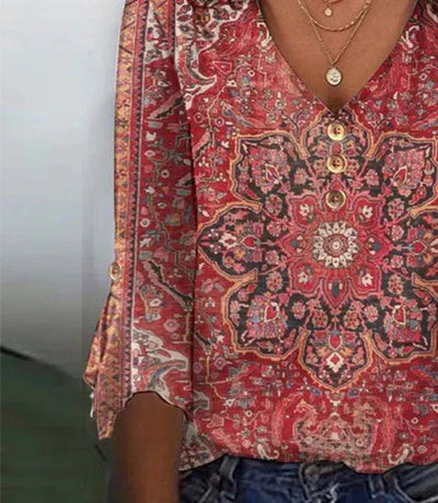 Lana | Soft V-Neck Printed Blouse